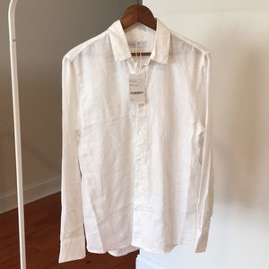 Grana Slim White 100% French Linen Shirt